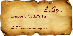 Lampert Szénia névjegykártya